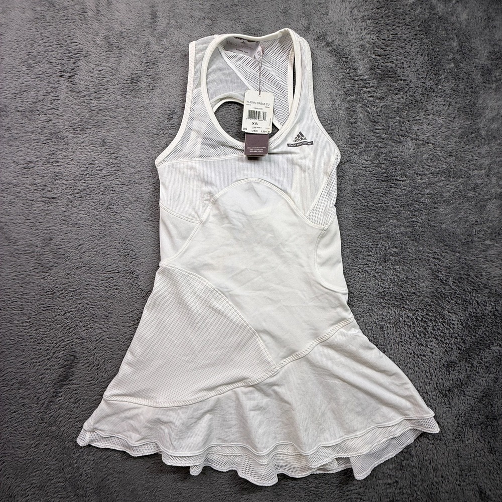 Adidas Stella McCartney Tennis Dress NWT 2014 XS White Cream Mesh ASMC Sports